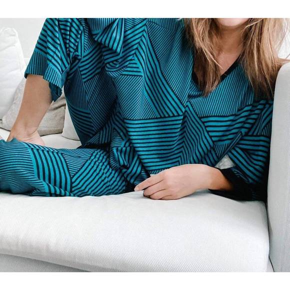 NEW EVA FRANCO brit wit jogger pant in teal and black - Picture 3 of 5